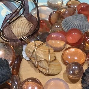 Seashell Ribbon Necklace. Crafted with Care.